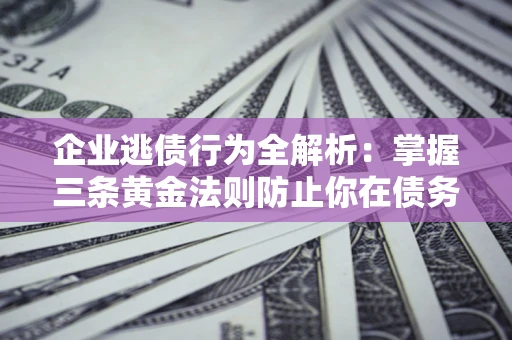 武汉企业逃债行为全解析：掌握三条黄金法则防止你在债务乱局中“踩雷”
